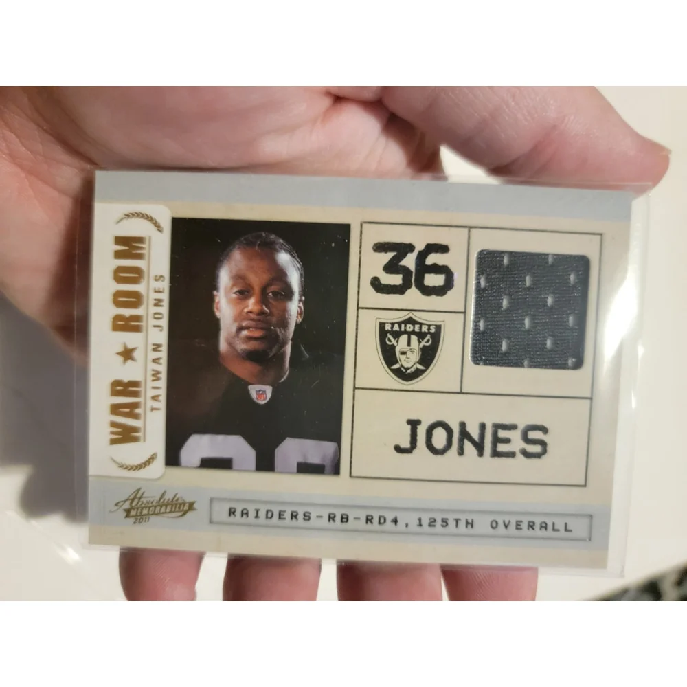 Absolute Memorabilia Football Card Rookie Patch Taiwan Jones War Room Raiders